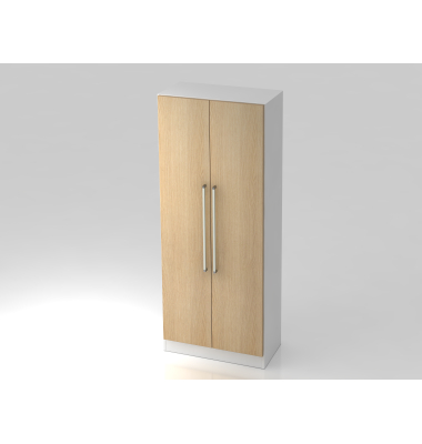 Fl&uuml;gelt&uuml;renschrank V7 V7100/W/E/CE, 5 OH, wei&szlig;/eiche, 80x200,4x42cm (BxHxT)