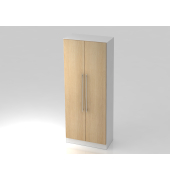 Fl&uuml;gelt&uuml;renschrank V7 V7100/W/E/RE, 5 OH, wei&szlig;/eiche, 80x200,4x42cm (BxHxT)