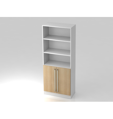 Regal 5OH,2T&uuml;ren unt.SO-Bl. CE Wei&szlig;Eiche