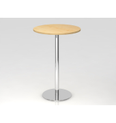 Stehtisch VSTH 111,6cm (H), 80x80cm (BxT), rund, ahorn / chrom