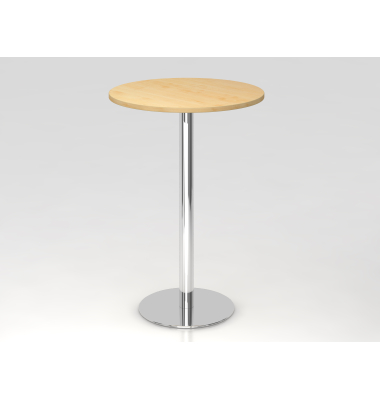 Stehtisch VSTH 111,6cm (H), 80x80cm (BxT), rund, ahorn / chrom