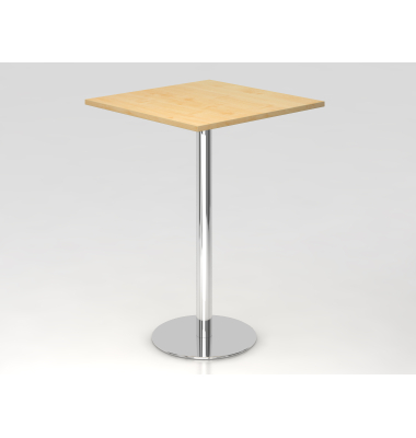 Stehtisch VSTH 111,6cm (H), 80x80cm (BxT), quadratisch, ahorn / chrom