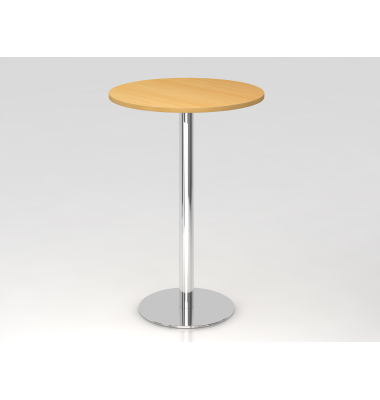 Stehtisch VSTH 111,6cm (H), 80x80cm (BxT), rund, buche / chrom
