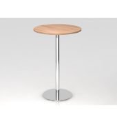 Stehtisch VSTH 111,6cm (H), 80x80cm (BxT), rund, nussbaum / chrom