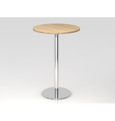 Stehtisch VSTH 111,6cm (H), 80x80cm (BxT), rund, eiche / chrom