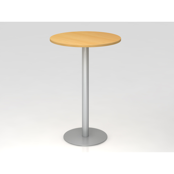 4032062166680 - Stehtisch Ø 800 mm 1116 mm hoch Gestell silber Platte Buche-Dekor kaiserkraft