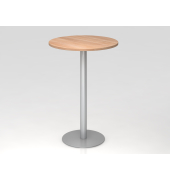 Stehtisch VSTH 111,6cm (H), 80x80cm (BxT), rund, nussbaum / silber