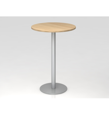 Stehtisch VSTH 111,6cm (H), 80x80cm (BxT), rund, eiche / silber