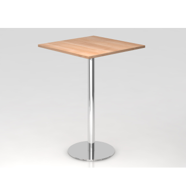 Stehtisch VSTH 111,6cm (H), 80x80cm (BxT), quadratisch, nussbaum / chrom