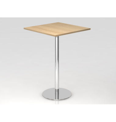 Stehtisch VSTH 111,6cm (H), 80x80cm (BxT), quadratisch, eiche / chrom