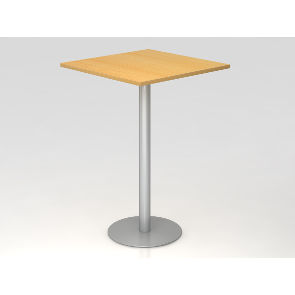 4032062166802 - Stehtisch LxB 800 x 800 mm 1116 mm hoch Gestell silber Platte Buche-Dekor kaiserkraft