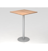 Stehtisch VSTH 111,6cm (H), 80x80cm (BxT), quadratisch, nussbaum / silber