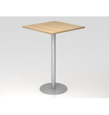 Stehtisch VSTH 111,6cm (H), 80x80cm (BxT), eiche / silber