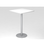 Stehtisch VSTH 111,6cm (H), 80x80cm (BxT), quadratisch, wei&szlig; / silber