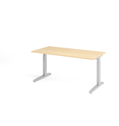 Schreibtisch VXB, manuell h&ouml;henverstellbar, 85cm (H), 160x80cm (BxT), ahorn / silber