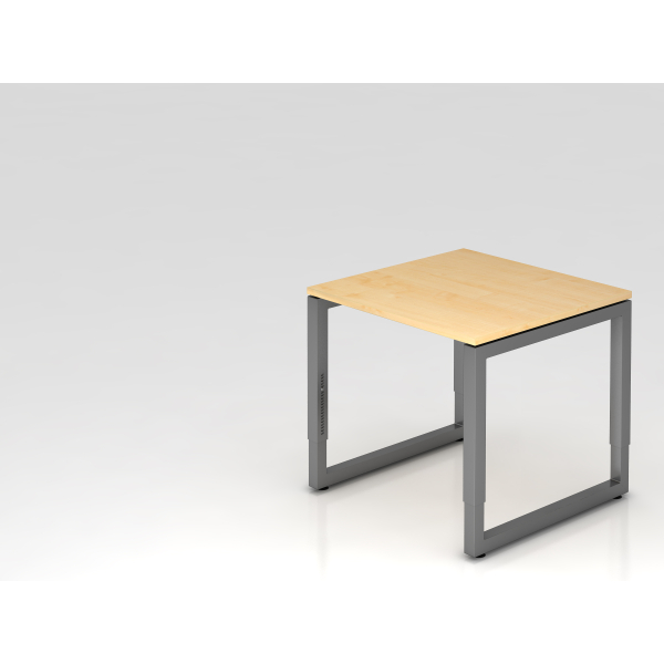 4032062167403 - HAMMERBACHER RS08 höhenverstellbarer Schreibtisch ahorn rechteckig Kufen-Gestell grau 800 x 800 cm