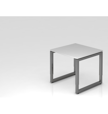 Schreibtisch O-Fu&szlig; eckig 80x80cm GrauGraphit