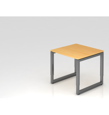 Schreibtisch VRS, manuell h&ouml;henverstellbar, 85cm (H), 80x80cm (BxT), buche / graphit