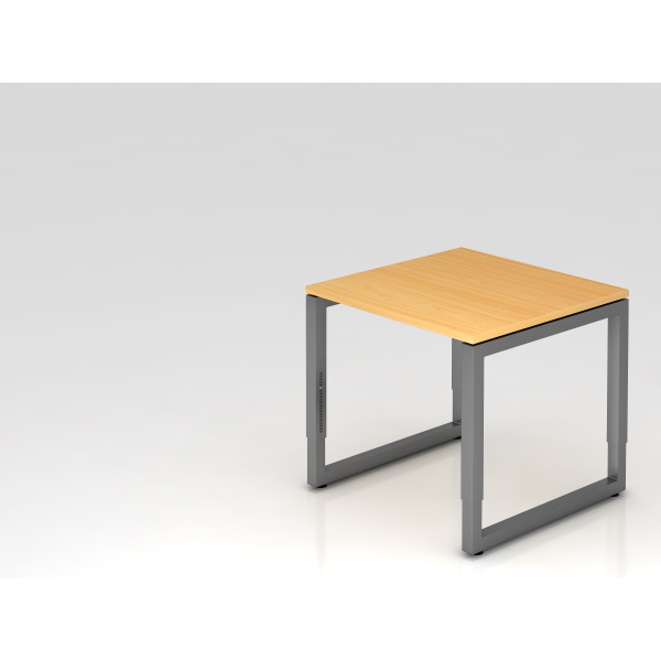 4032062167427 - HAMMERBACHER RS08 höhenverstellbarer Schreibtisch buche rechteckig Kufen-Gestell grau 800 x 800 cm