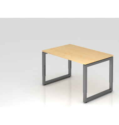 Schreibtisch VRS, manuell h&ouml;henverstellbar, 85cm (H), 120x80cm (BxT), ahorn / graphit