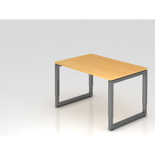 4032062167496 - eurokraft pro Schreibtisch mit Gestell aus Vierkant-Stahlrohr Höhe 650 - 850 mm BxT 1200 x 800 mm Buche   graphit