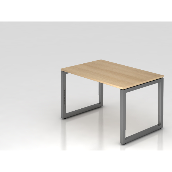 4032062167502 - eurokraft pro Schreibtisch mit Gestell aus Vierkant-Stahlrohr Höhe 650 - 850 mm BxT 1200 x 800 mm Eiche   graphit