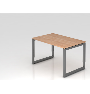 Schreibtisch O-Fu&szlig; eckig 120x80cm Nussb.Grap