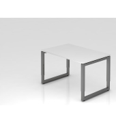 Schreibtisch O-Fu&szlig; eckig 120x80cm Wei&szlig;Graphi