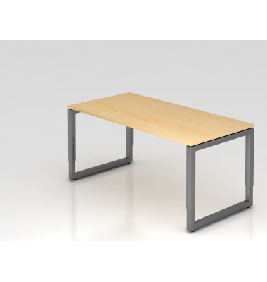 Schreibtisch VRS, manuell h&ouml;henverstellbar, 85cm (H), 160x80cm (BxT), ahorn / graphit