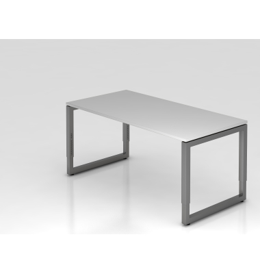 Schreibtisch O-Fu&szlig; eckig 160x80cm GrauGraphi