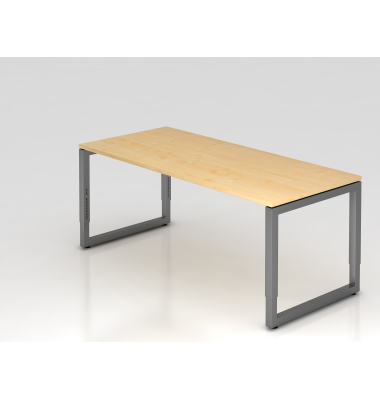 Schreibtisch VRS, manuell h&ouml;henverstellbar, 85cm (H), 180x80cm (BxT), ahorn / graphit