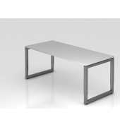 Schreibtisch O-Fu&szlig; eckig 180x80cm GrauGaphit