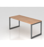 Schreibtisch VRS, manuell h&ouml;henverstellbar, 85cm (H), 180x80cm (BxT), nussbaum / graphit