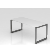 Schreibtisch VRS, manuell h&ouml;henverstellbar, 85cm (H), 180x80cm (BxT), wei&szlig; / graphit