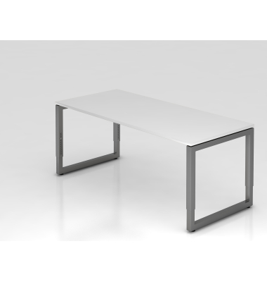 Schreibtisch VRS, manuell h&ouml;henverstellbar, 85cm (H), 180x80cm (BxT), wei&szlig; / graphit