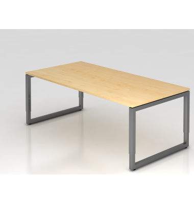 Schreibtisch VRS, manuell h&ouml;henverstellbar, 85cm (H), 200x100cm (BxT), ahorn / graphit