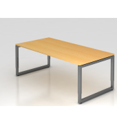 Schreibtisch VRS, manuell h&ouml;henverstellbar, 85cm (H), 200x100cm (BxT), buche / graphit