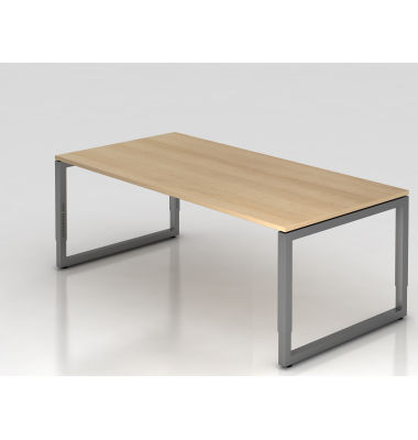 Schreibtisch VRS, manuell h&ouml;henverstellbar, 85cm (H), 200x100cm (BxT), eiche / graphit