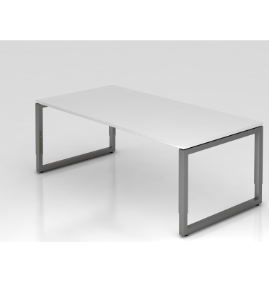 Schreibtisch VRS, manuell h&ouml;henverstellbar, 85cm (H), 200x100cm (BxT), wei&szlig; / graphit