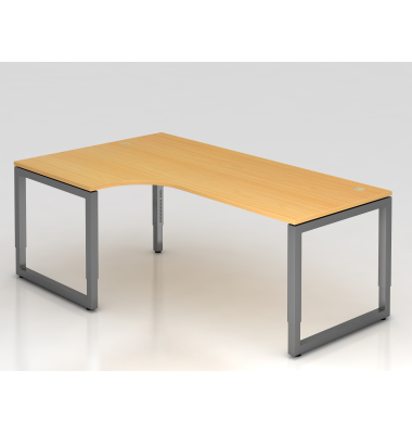 Schreibtisch VRS, manuell h&ouml;henverstellbar, 85cm (H), 200x120cm (BxT), buche / graphit