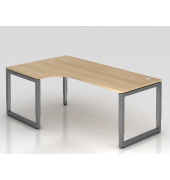 Schreibtisch VRS, manuell h&ouml;henverstellbar, 85cm (H), 200x120cm (BxT), eiche / graphit