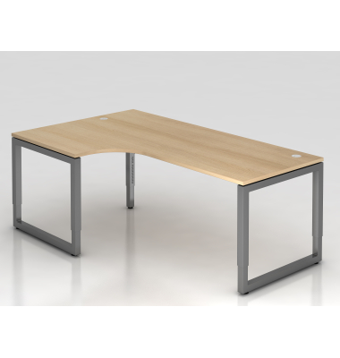 Schreibtisch VRS, manuell h&ouml;henverstellbar, 85cm (H), 200x120cm (BxT), eiche / graphit