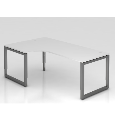 Schreibtisch VRS, manuell h&ouml;henverstellbar, 85cm (H), 200x120cm (BxT), wei&szlig; / graphit