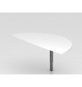 Anbautisch 2xViertelkreisSTF eckig Wei&szlig;Grap