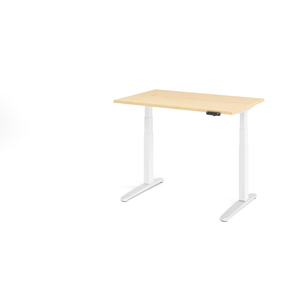 4032062168370 - Sitz-Steh-Schreibtisch VXBHM elektrisch höhenverstellbar 129cm (H) ahorn   weiß 4032062168370 Hammerbacher