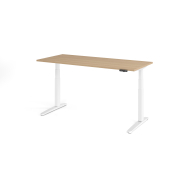 Sitz-Steh-Schreibtisch VXBHM, elektrisch h&ouml;henverstellbar, 129cm (H), 180x80cm (BxT), eiche / wei&szlig;
