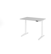 Sitz-Steh-Schreibtisch VXBHM, elektrisch h&ouml;henverstellbar, 129cm (H), 120x80cm (BxT), grau / wei&szlig;