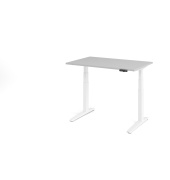 Sitz-Steh-Schreibtisch VXBHM, elektrisch h&ouml;henverstellbar, 129cm (H), 120x80cm (BxT), grau / wei&szlig;