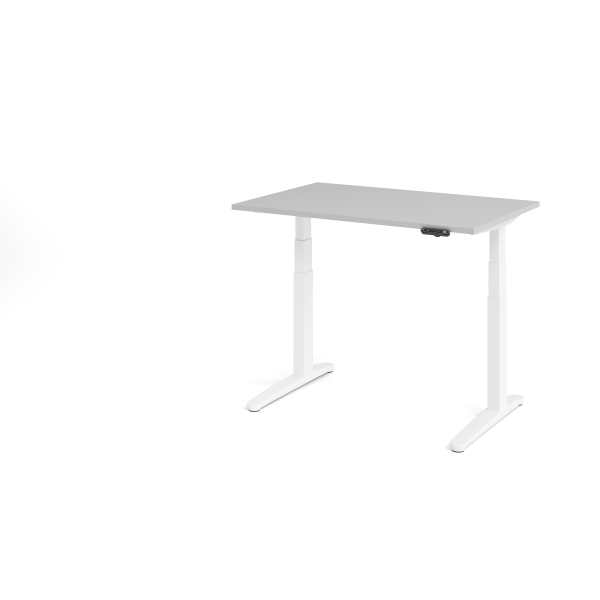 4032062168417 - Sitz-Steh-Schreibtisch VXBHM elektrisch höhenverstellbar 129cm (H) 120x80cm (BxT) Grau   weiß 4032062168417 Hammerbacher