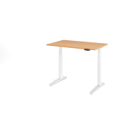 Sitz-Steh-Schreibtisch VXBHM, elektrisch h&ouml;henverstellbar, 129cm (H), 120x80cm (BxT), buche / wei&szlig;
